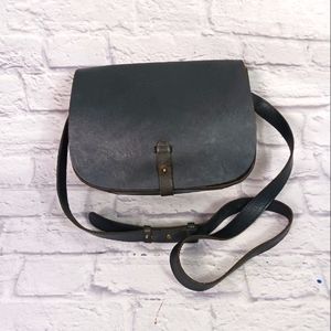Lucky Brend dark green saddle crossbody bag